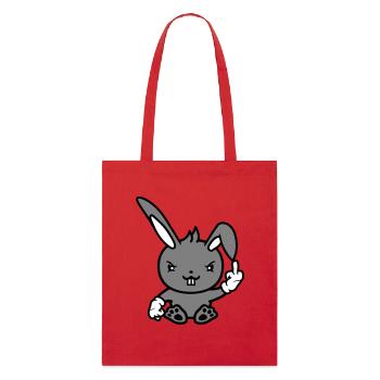 Lapin Majeur Montrer Méchant Coquin Insultant - Tote bag bio Stanley/Stella - rouge - Devant