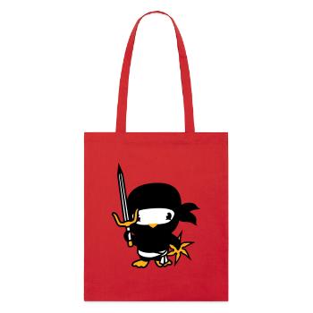 Vogel Ninja Kämpfer Assassin Schwert Ninjastern - Stanley/Stella Bio-Stoffbeutel - Rot - Vorne