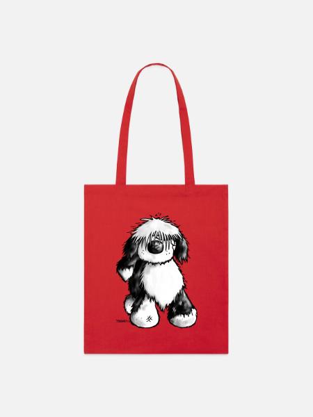 Tibet Terrier - Hund - Stanley/Stella Bio-Stoffbeutel - Rot