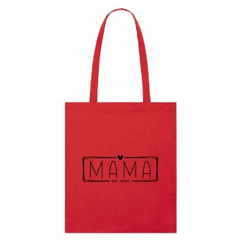 Mama Est. 2025 - Stanley/Stella Bio-Stoffbeutel - Rot - Vorne