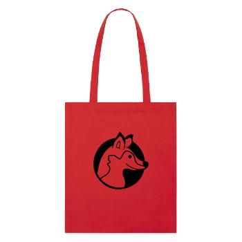Fox Hole Red Fox Wild Animal Peeps Face Head - Stanley/Stella Organic Tote Bag - red - Front