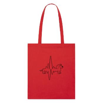chien long teckel pouls fréquence cardiaque drôle - Tote bag bio Stanley/Stella - rouge - Devant