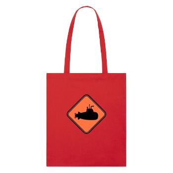 U-Boot Schild Warnung Achtung Gefahr Hinweis Logo - Stanley/Stella Bio-Stoffbeutel - Rot - Vorne