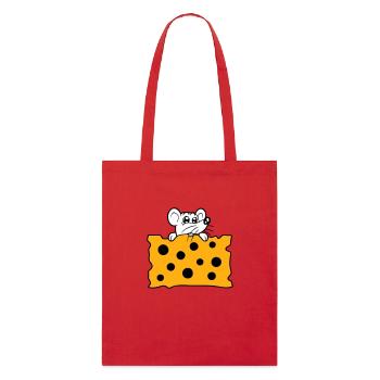 La souris mange d’énormes trous faim de fromage manger délicieux - Tote bag bio Stanley/Stella - rouge - Devant