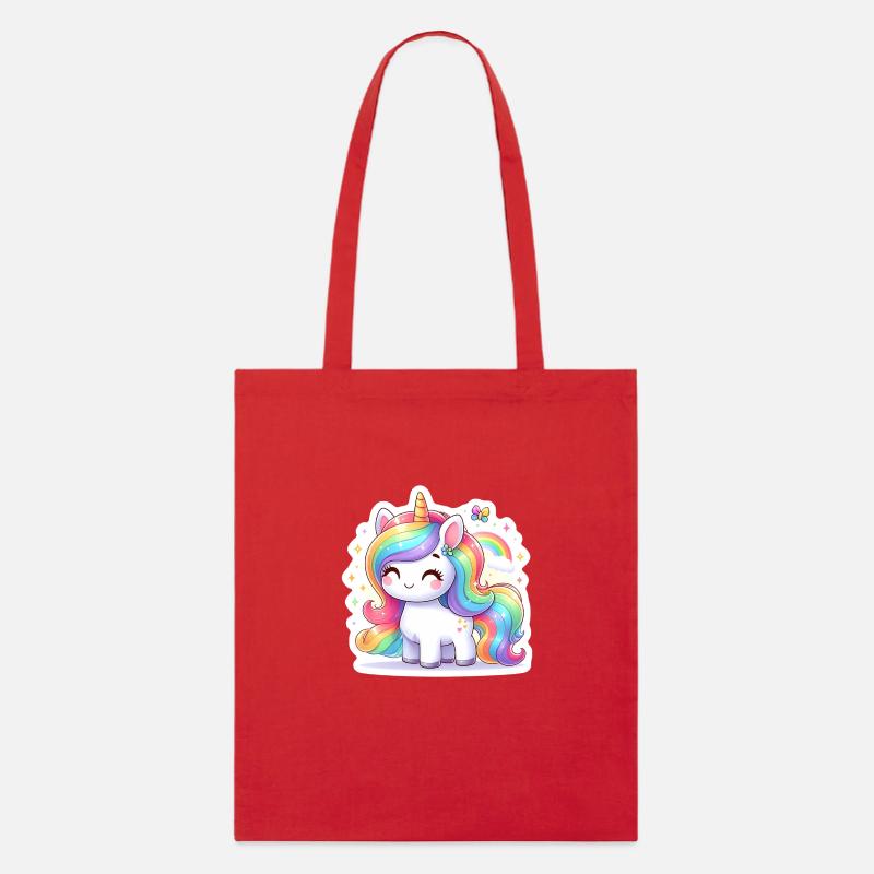 Regenbogen-Einhorn - Stanley/Stella Bio-Stoffbeutel - Rot