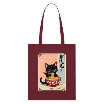 Chaton Pho Ramen Art - Tote bag bio Stanley/Stella - bordeaux - Devant