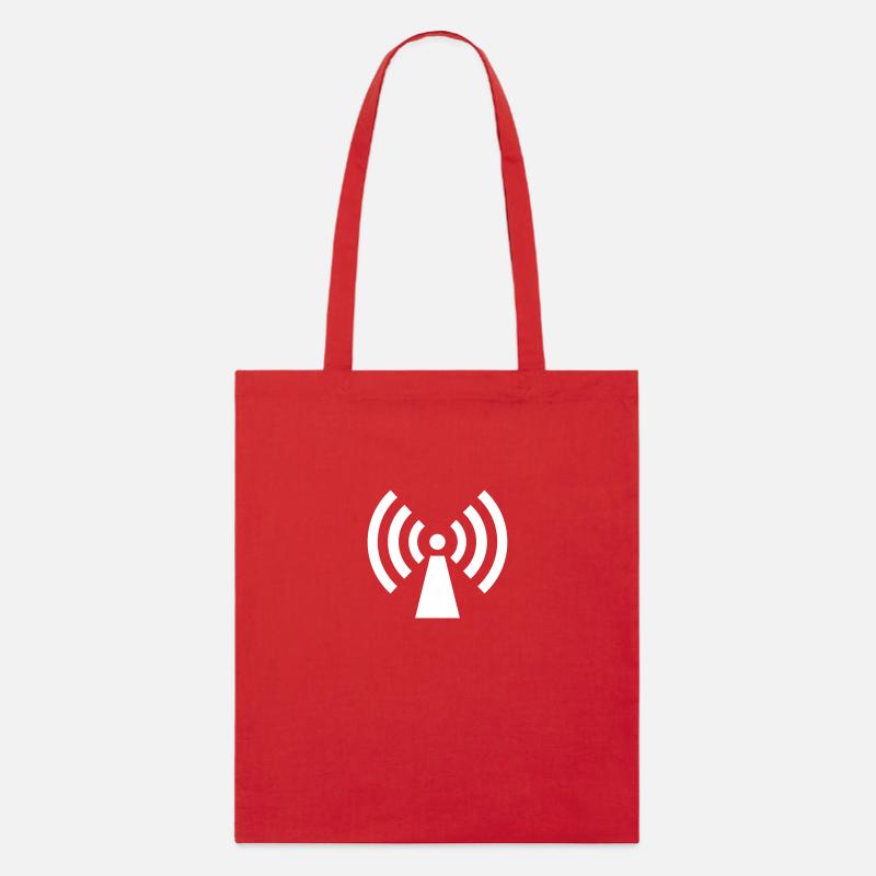 radio / wifi / wireless / signal - Stanley/Stella Bio-Stoffbeutel - Rot