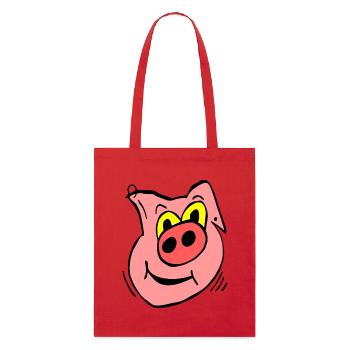 Funny Pig in Pink - Stanley/Stella Organic Tote Bag - red - Front