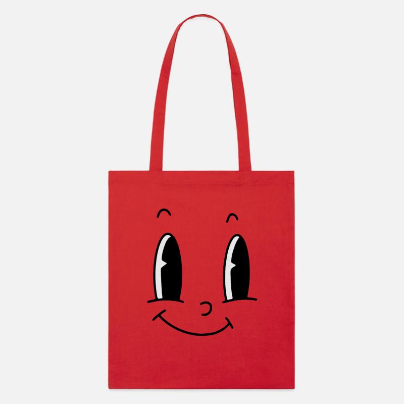 Funny Face Big Eyes - Stanley/Stella Organic Tote Bag - red