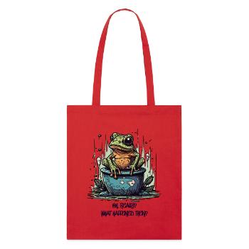 The Really Interested Frog in the Pond - Stanley/Stella Organic Tote Bag - red - Front