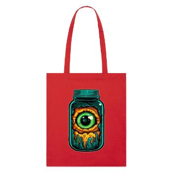 Monster Auge im Glas - Stanley/Stella Bio-Stoffbeutel - Rot - Vorne