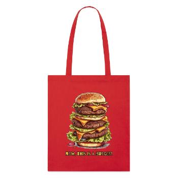nun, das ist ein Burger - Stanley/Stella Bio-Stoffbeutel - Rot - Vorne