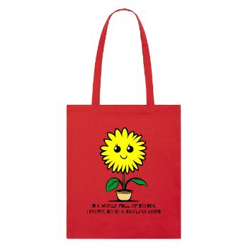 Un tournesol intemporel et non-conformiste - Tote bag bio Stanley/Stella - rouge - Devant