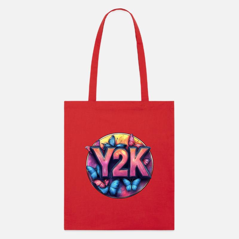 Y2K Schmetterling Retro - Stanley/Stella Bio-Stoffbeutel - Rot