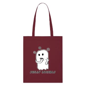 Cute Ghost Funny Illustration - Stanley/Stella Organic Tote Bag - burgundy - Front
