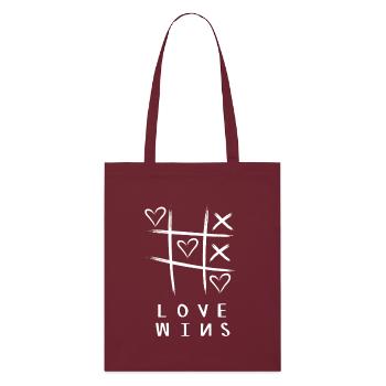 Love wins - Stanley/Stella Bio-Stoffbeutel - Burgunderrot - Vorne