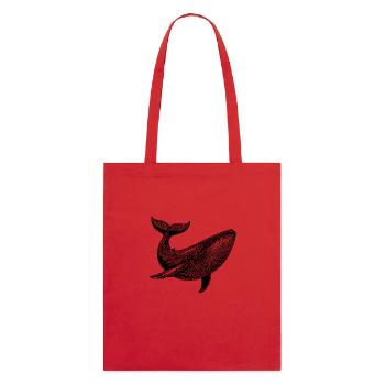 Large Vintage Whale Massive Sea Creature - Stanley/Stella Organic Tote Bag - red - Back