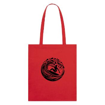 Surfeur surfant dans les vagues avec planche de surf - Tote bag bio Stanley/Stella - rouge - Dos
