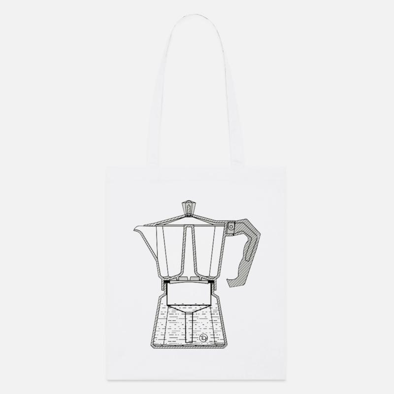 Mocca Espressokocher - Stanley/Stella Bio-Stoffbeutel - Weiß