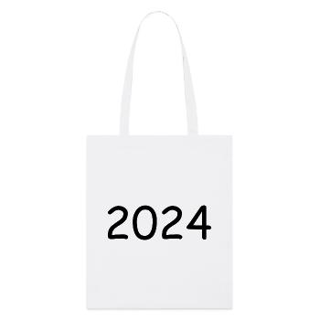 2024 Jahreszahl schwarz - Stanley/Stella Bio-Stoffbeutel - Weiß - Vorne