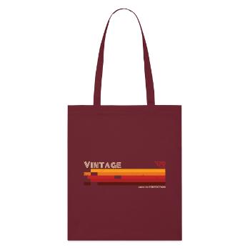 Vintage Stripes 70s Retro - Stanley/Stella Organic Tote Bag - burgundy - Front