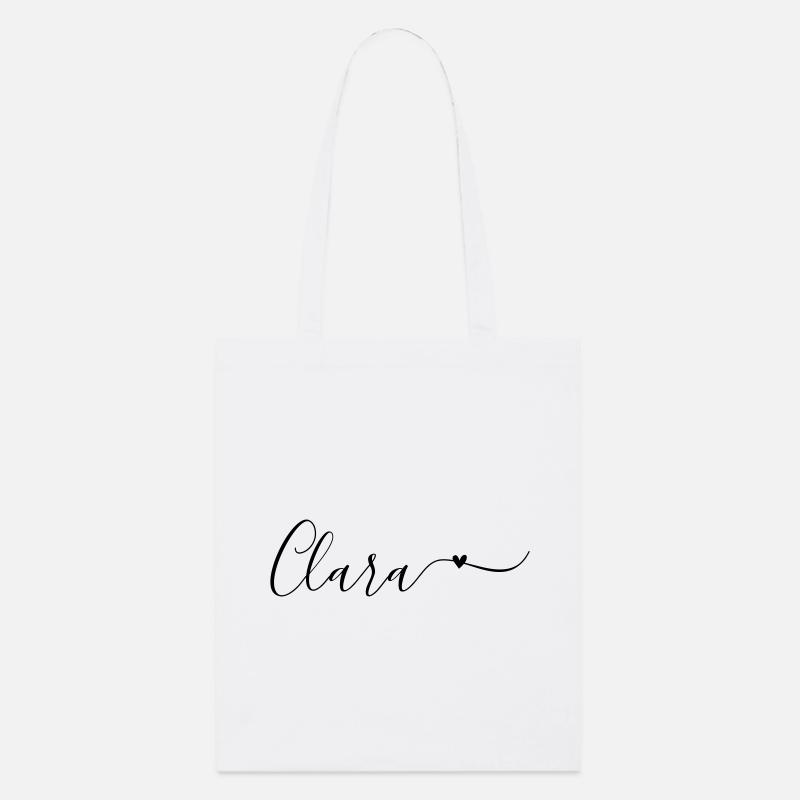 Clara Last name First name Decorative - Stanley/Stella Organic Tote Bag - white