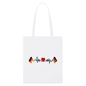 Cardio heart Drapeau Allemagne, drapeau Basse-Saxe - Tote bag bio Stanley/Stella - blanc - Devant
