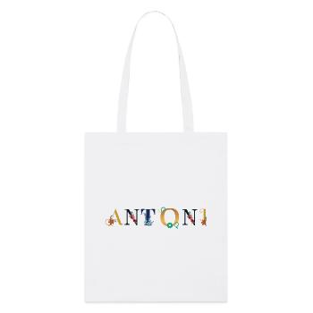 ANTONI name decorated with flowers - Stanley/Stella Organic Tote Bag - white - Front