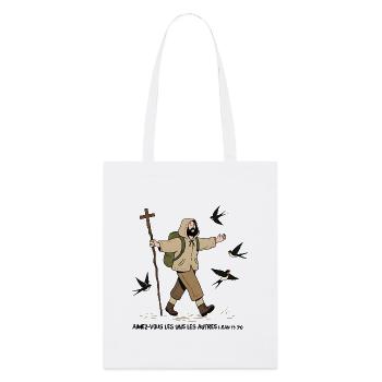 Pèlerin, Aimez-vous les uns les autres - Tote bag bio Stanley/Stella - blanc - Devant