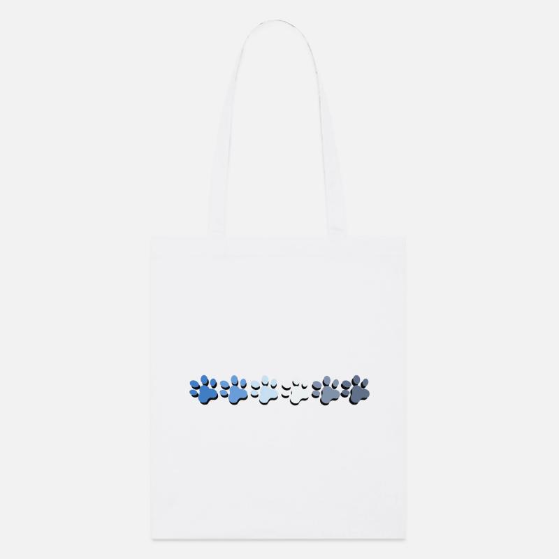 Illustration de patte d’animal dans les tons de bleu - Tote bag bio Stanley/Stella - blanc