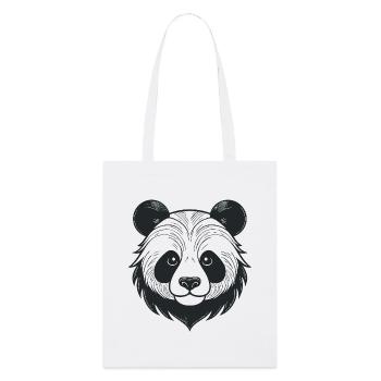 Panda illustration with playful expression - Stanley/Stella Organic Tote Bag - white - Front