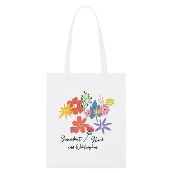 Bouquet floral - Tote bag bio Stanley/Stella - blanc - Devant