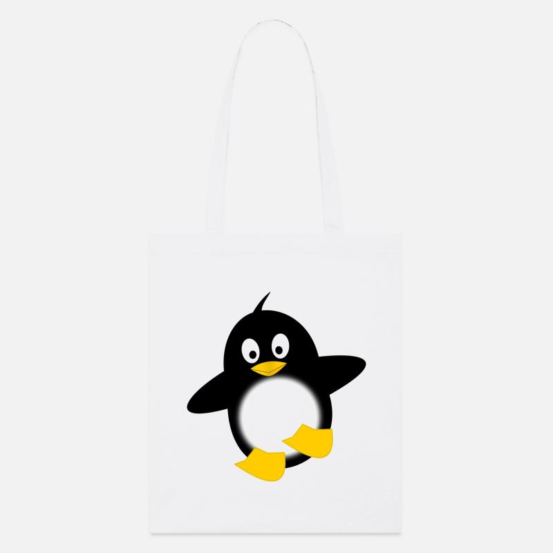 Pinguin Leuchtbauch Cartoon - Stanley/Stella Bio-Stoffbeutel - Weiß