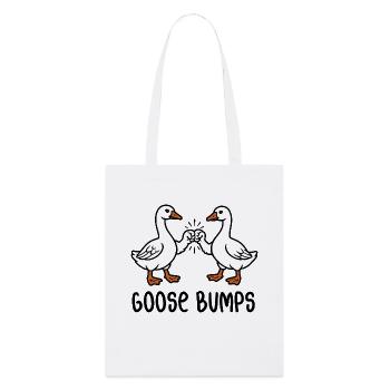 Chair de poule - Oies avec fistbump - Jeu de mots - Tote bag bio Stanley/Stella - blanc - Devant