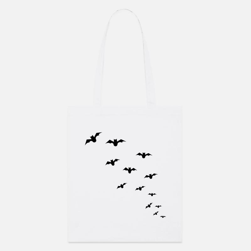 Minimalistische fliegendeFledermäuse für Halloween - Stanley/Stella Bio-Stoffbeutel - Weiß
