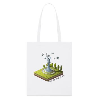 Geometrisches Low-Poly Das Mutterland ruft - Stanley/Stella Bio-Stoffbeutel - Weiß - Vorne
