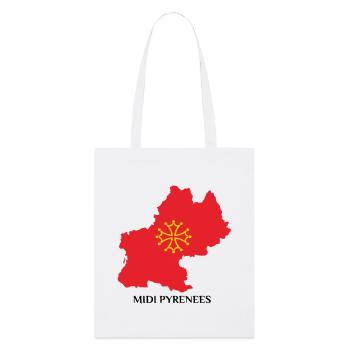 Karte der Midi-Pyrénées - Stanley/Stella Bio-Stoffbeutel - Weiß - Vorne
