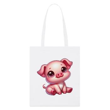 Cute Piglet Cartoon Farm Kawaii Agriculture - Stanley/Stella Organic Tote Bag - white - Front