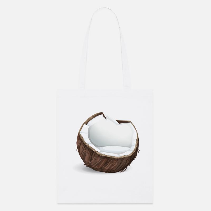 Noix de coco - Idée de cadeau tropical - Tote bag bio Stanley/Stella - blanc
