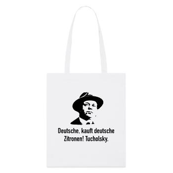 Tucholsky: Deutsche, kauft deutsche Zitronen! - Stanley/Stella Bio-Stoffbeutel - Weiß - Vorne