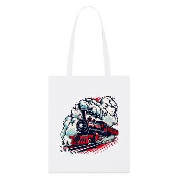 Locomotive à vapeur - Tote bag bio Stanley/Stella - blanc - Devant