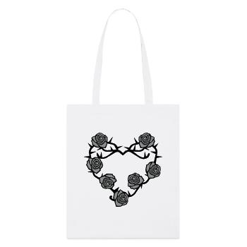 Roses et épines Coeur - Tote bag bio Stanley/Stella - blanc - Devant