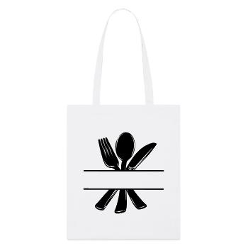 Cutlery menu logo with transparent bar - Stanley/Stella Organic Tote Bag - white - Front