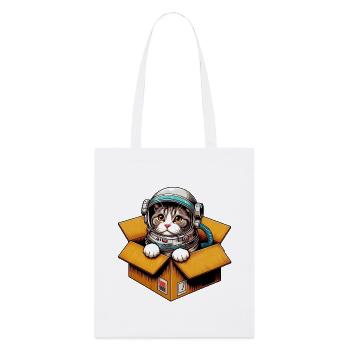Chat astronaute - Tote bag bio Stanley/Stella - blanc - Devant