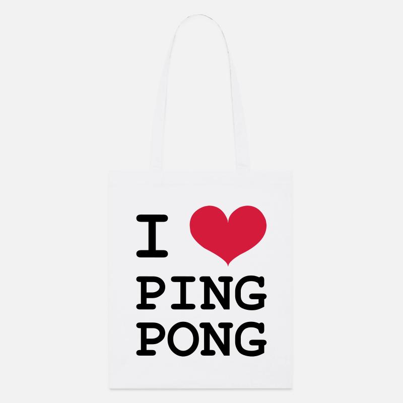 I Love Ping Pong - Stanley/Stella Bio-Stoffbeutel - Weiß