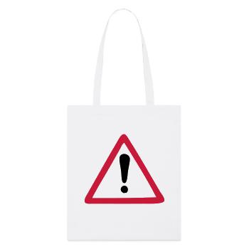 hazard warning sign warning - Stanley/Stella Organic Tote Bag - white - Front