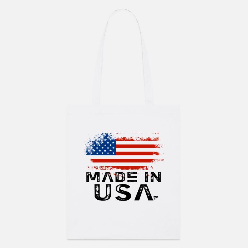 Drapeau Made in USA - Tote bag bio Stanley/Stella - blanc