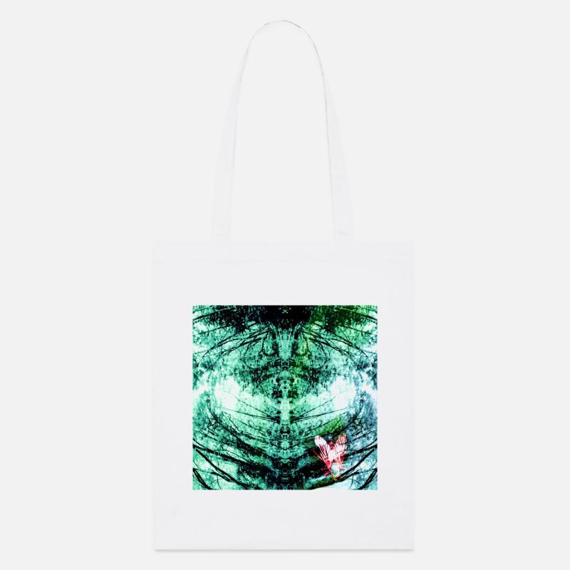 Forest Reflection Teal Butterfly - Stanley/Stella Organic Tote Bag - white