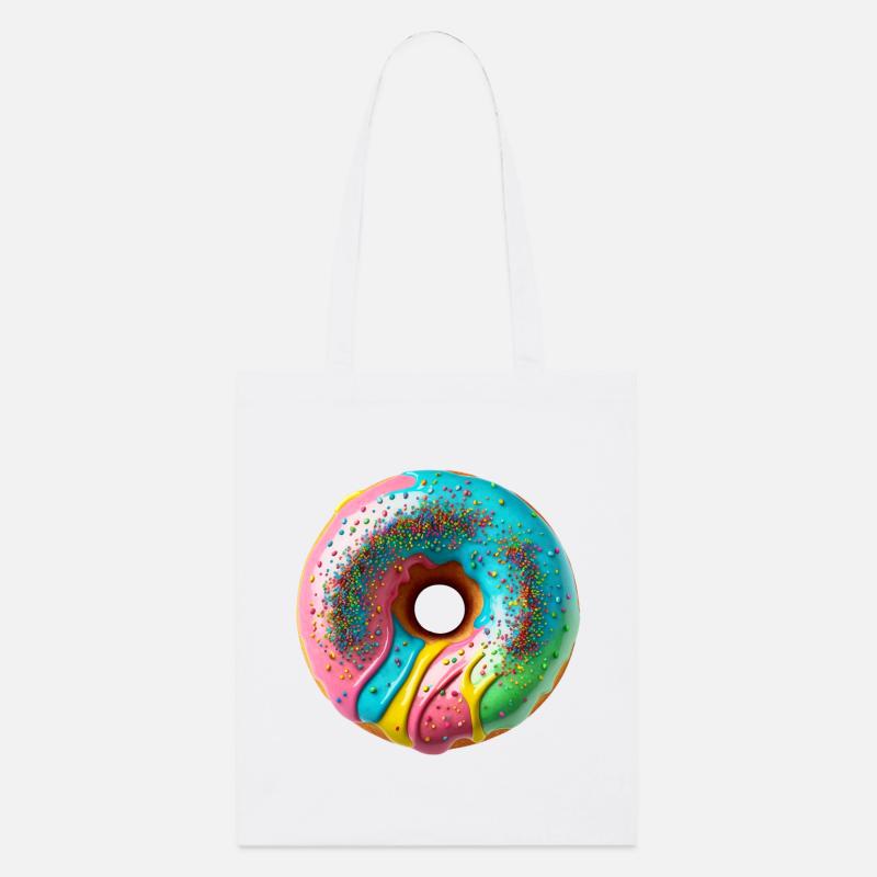 Bunte Donut Vibes - Stanley/Stella Bio-Stoffbeutel - Weiß