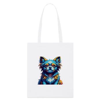 Chien impérial chinois race dessin animé coloré Kawaii - Tote bag bio Stanley/Stella - blanc - Devant
